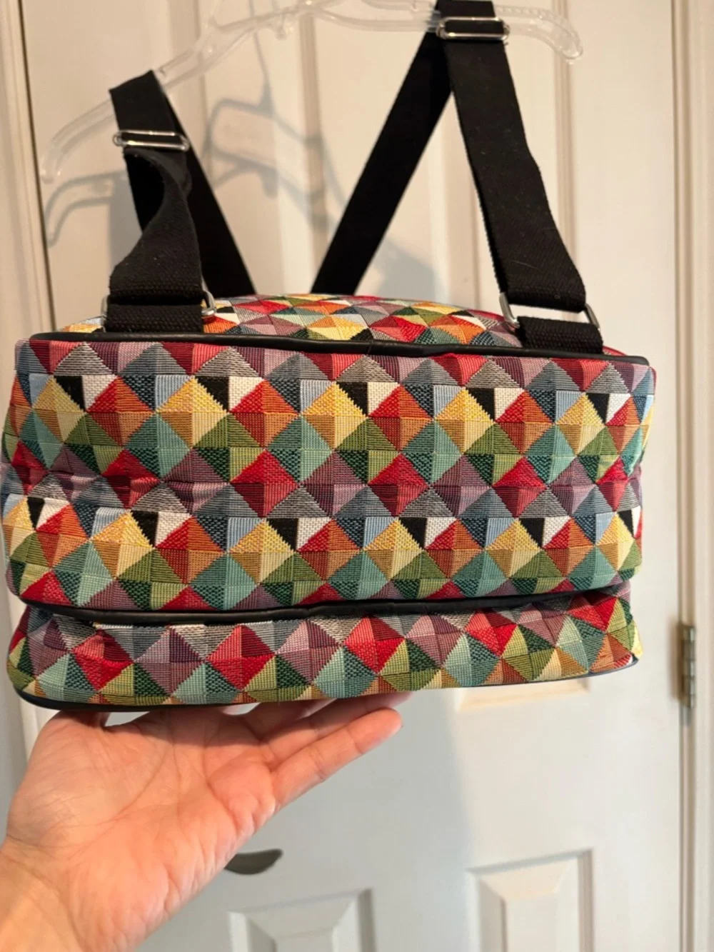 Multicolor Geometric Pattern Backpack by Signare - Picture 4 of 10